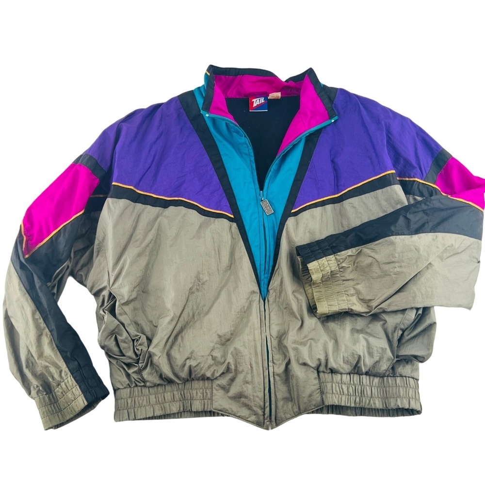 TAIL Vintage Women's size Medium Windbreaker Jacket 80s Retro